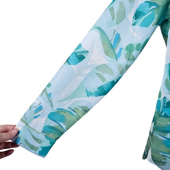 Soft Surroundings Tropical Print Button Up Blouse and Cami Set S Resort Vacation - Picture 7 of 14